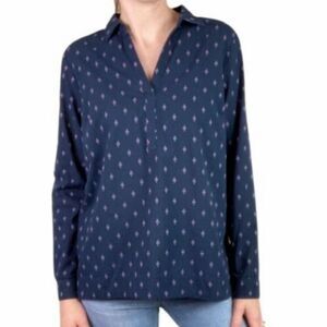 J. Jill Cotton Navy Popover Tunic Top Sz XS